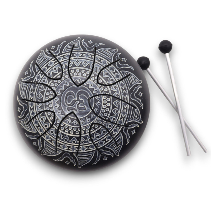 Steel Tongue Happy Drums Om Mandala gravé - 16 cm