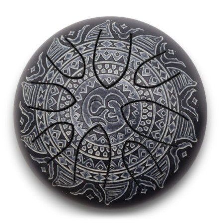 Steel Tongue Happy Drums Om Mandala gravé - 16 cm