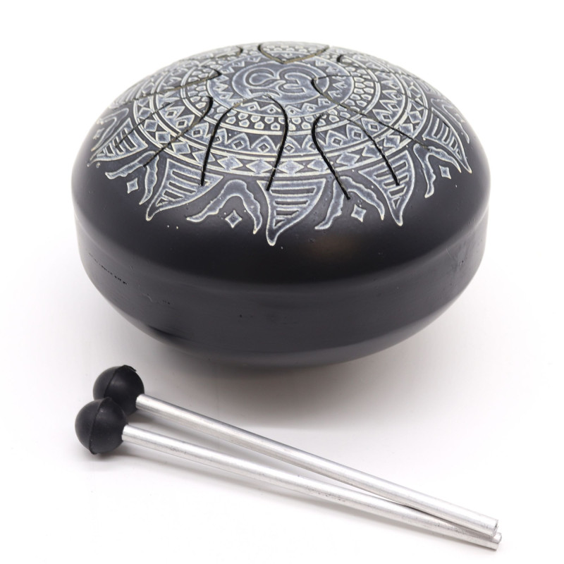 Steel Tongue Happy Drums Om Mandala gravé - 16 cm