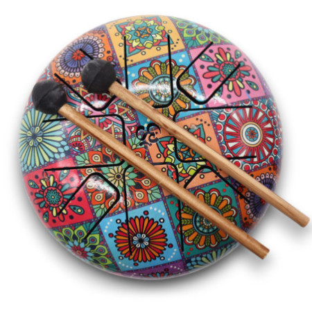 Tambours Happy Drums multicolores en acier Med - 17 x 13 cm
