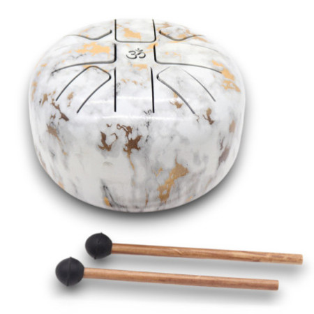 Tambour à langue en acier moyen Happy Drums en marbre - 17 x 13 cm