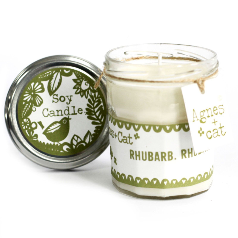Coffret cadeau - Rhubarbe (bougie) + Figue blanche et baies de Fell (pétillant)