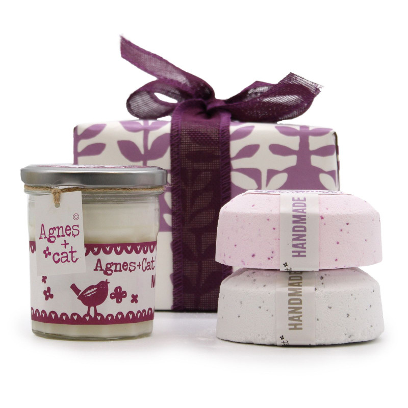 Coffret cadeau - Pierre de lune (bougie) + Provence & Thé et Roses (pétillant)