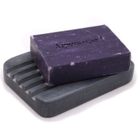 Porte-savon en stéatite grise 12 x 8,5 cm - Heavey Ridges