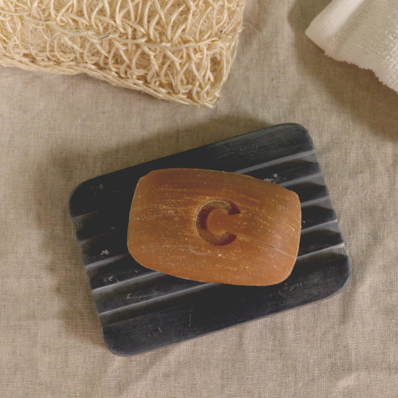 Porte-savon en stéatite grise 12 x 8,5 cm - Heavey Ridges