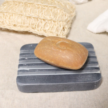 Porte-savon en stéatite grise 12 x 8,5 cm - Heavey Ridges