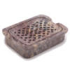 Porte-savon et égouttoir en stéatite 11 x 8 cm - Carré classique
