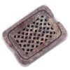 Porte-savon et égouttoir en stéatite 11 x 8 cm - Carré classique