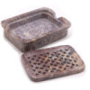 Porte-savon et égouttoir en stéatite 11 x 8 cm - Carré classique