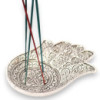 Porte-encens Hamsa en aluminium poli, grand format, 18 x 13 cm