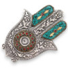 Petit porte-encens Hamsa vert 13 x 5,5 cm