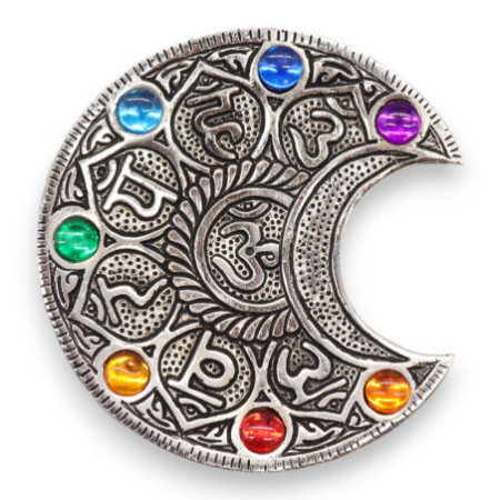 Porte-encens Lune Sept Chakras 11,5 cm