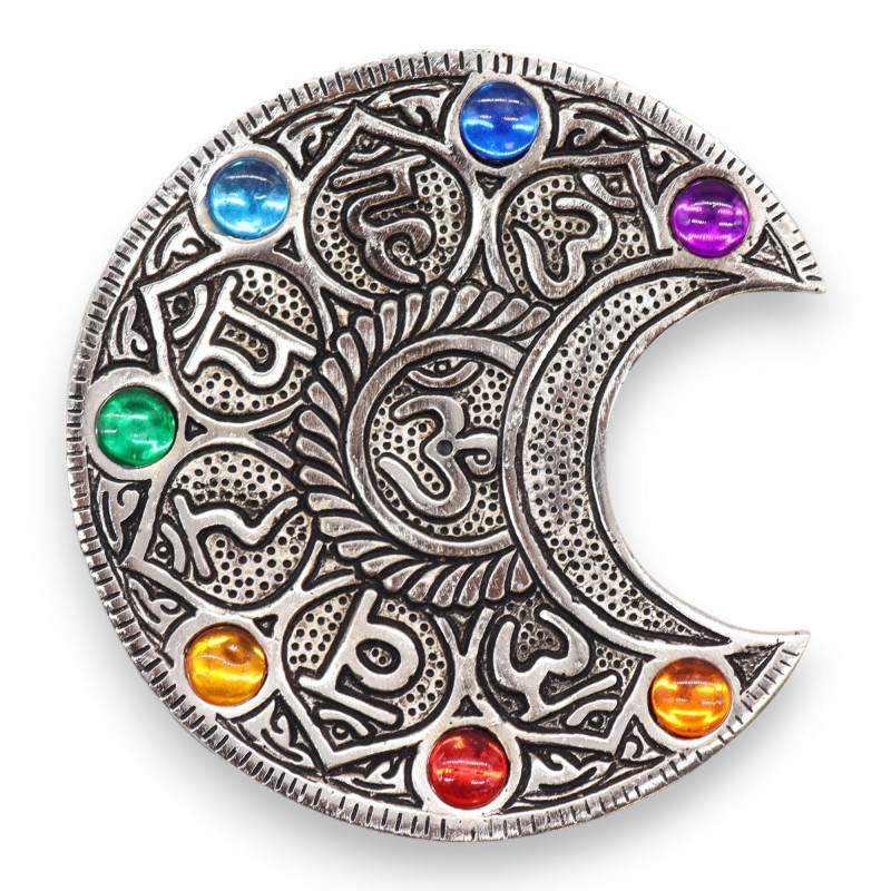Porte-encens Lune Sept Chakras 11,5 cm