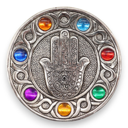 Porte-encens sept chakras Hamsa 11,5 cm