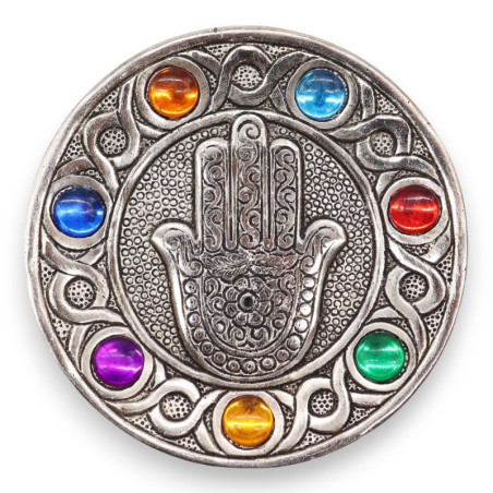 Porte-encens sept chakras Hamsa 11,5 cm