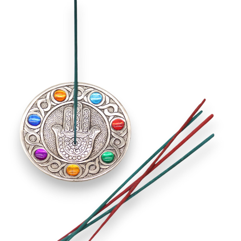 Porte-encens sept chakras Hamsa 11,5 cm