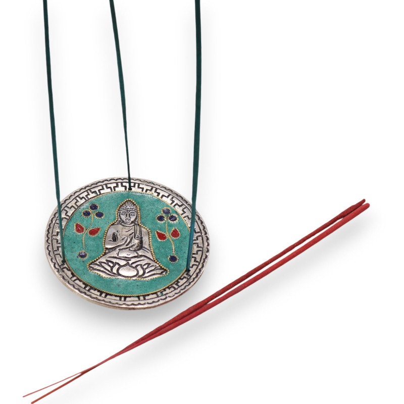 Porte-encens Bouddha Décor Vert 10 cm