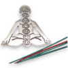 Porte-encens Yoga Sept Chakras en aluminium poli 12 x 12 cm