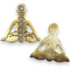 Porte-encens Yoga Sept Chakras en aluminium doré 12 x 12 cm