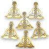 Porte-encens Yoga Sept Chakras en aluminium doré 12 x 12 cm