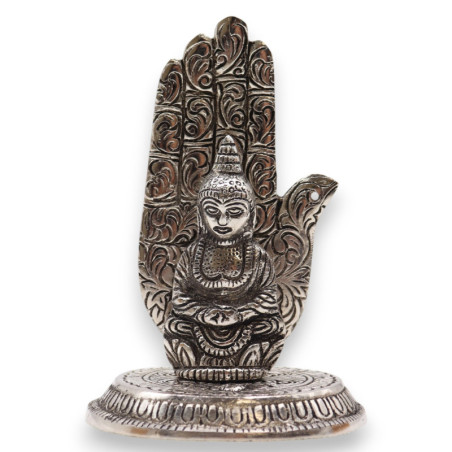 Porte-encens Bouddha en main 13x9cm