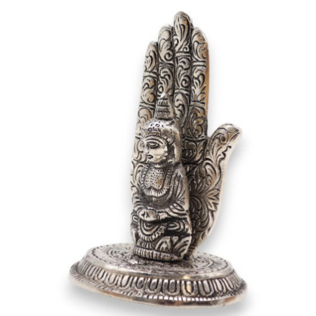 Porte-encens Bouddha en main 13x9cm
