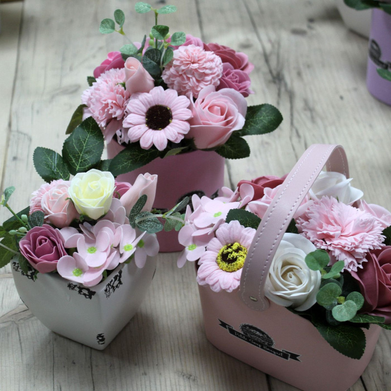 Bouquet Petit Panier - Rose Paisible