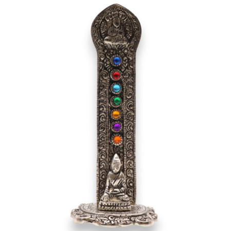 Porte-encens Bouddha Tour des 7 Chakras 16x6x7cm