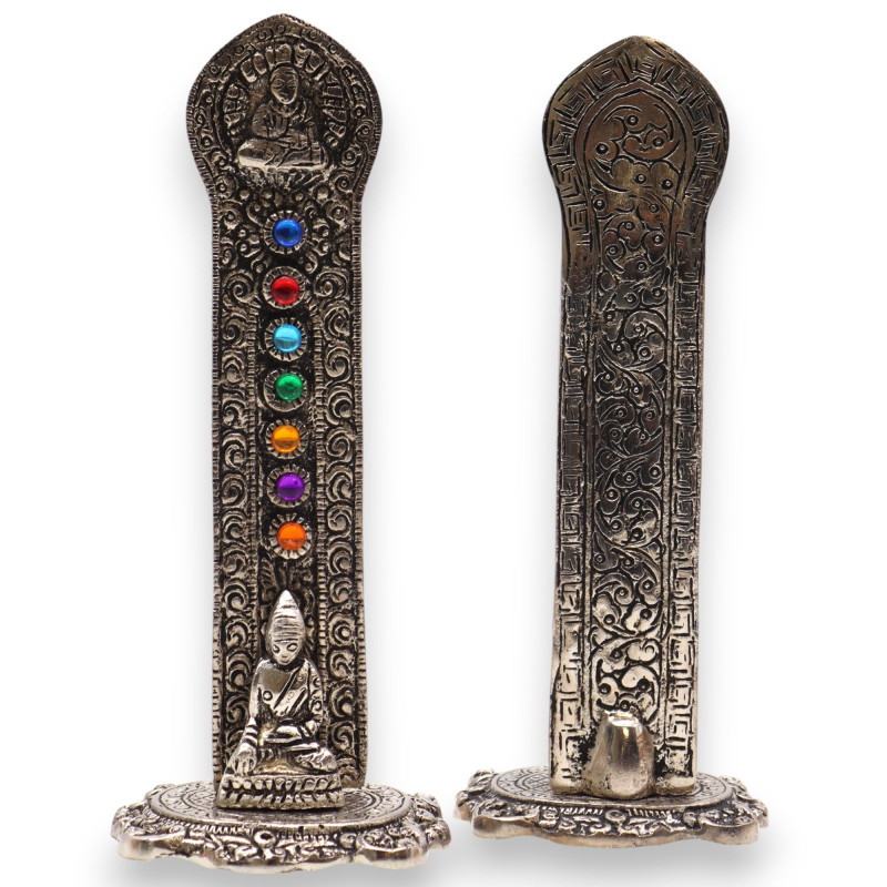 Porte-encens Bouddha Tour des 7 Chakras 16x6x7cm