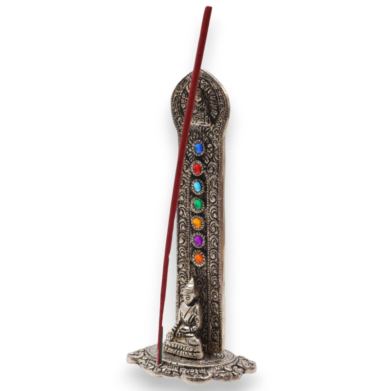 Porte-encens Bouddha Tour des 7 Chakras 16x6x7cm