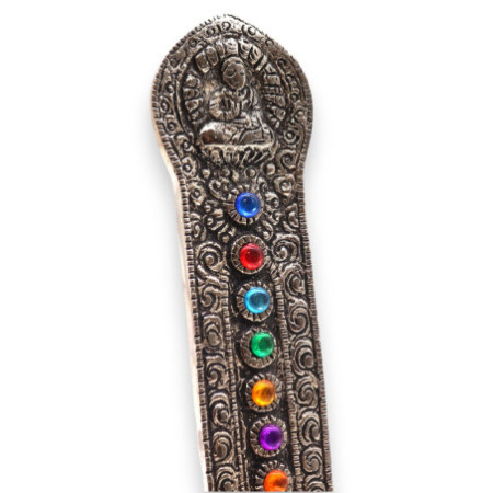 Porte-encens Bouddha Tour des 7 Chakras 16x6x7cm