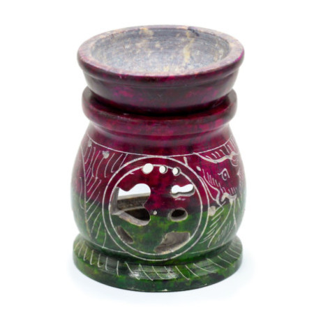 Petit brûle-parfum en stéatite colorée 8 cm - Om & Elephant