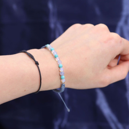 Bougie en cristal du zodiaque avec bracelet en pierres précieuses - Poissons
