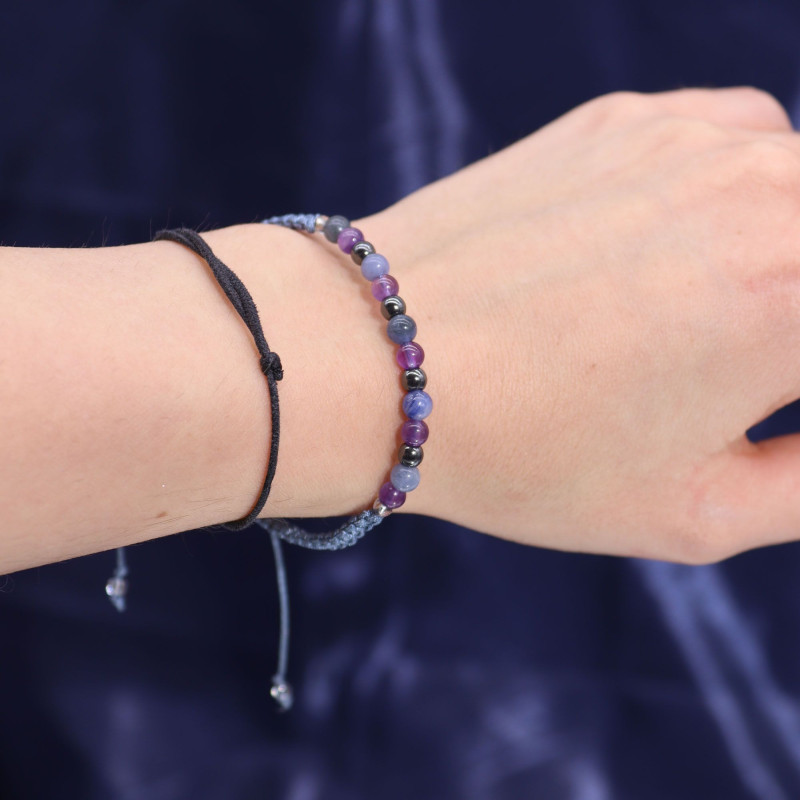Bougie en cristal du zodiaque avec bracelet en pierres précieuses - Sagittaire