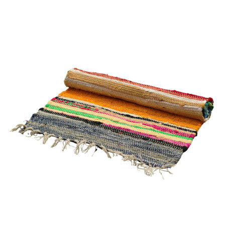 Petit tapis en chiffon - 50x90cm - qualité premium - Couleurs arc-en-ciel