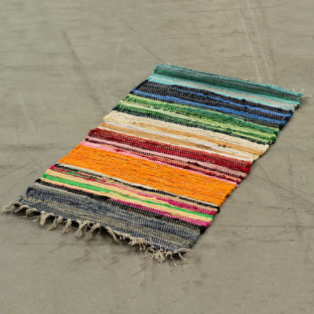 Petit tapis en chiffon - 50x90cm - qualité premium - Couleurs arc-en-ciel
