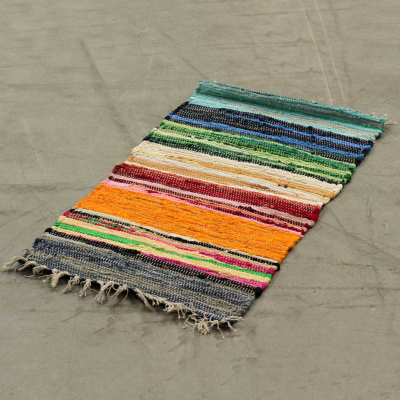 Petit tapis en chiffon - 50x90cm - qualité premium - Couleurs arc-en-ciel