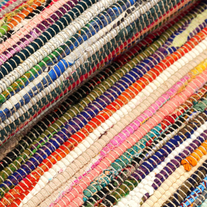 Tapis de chambre en tissu - 150 x 200 cm - Couleurs aléatoires