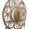 Carillons indiens - Grand carillon à 15 cloches avec visage de Bouddha - 36 cm