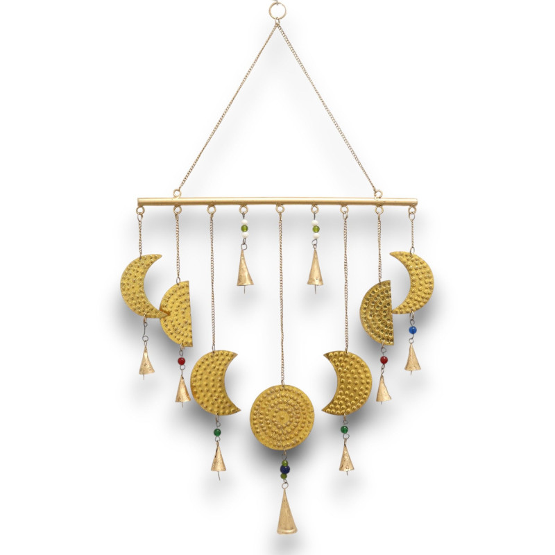 Carillons indiens - Carillons en laiton avec phases de lune - 43 x 40 cm