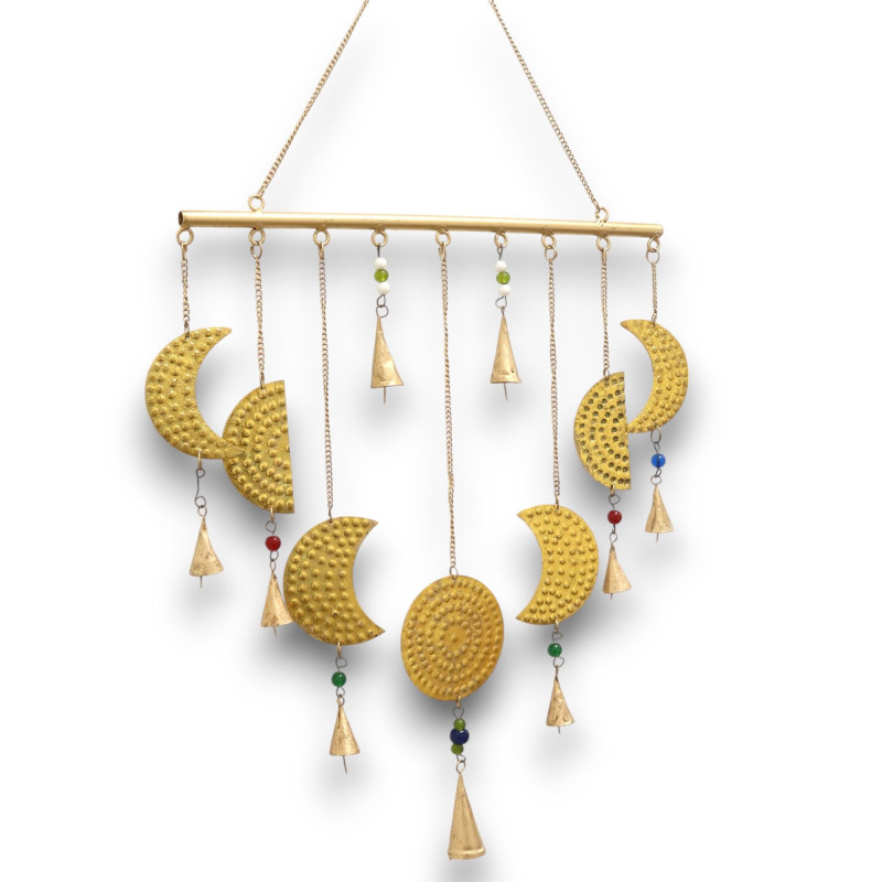 Carillons indiens - Carillons en laiton avec phases de lune - 43 x 40 cm