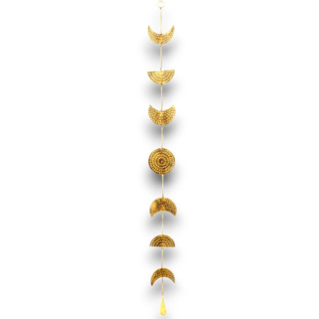 Carillons indiens - Phases de lune en laiton avec cloche - 25 cm