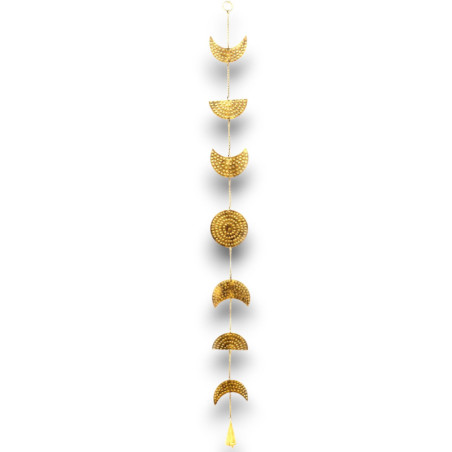 Carillons indiens - Phases de lune en laiton avec cloche - 25 cm