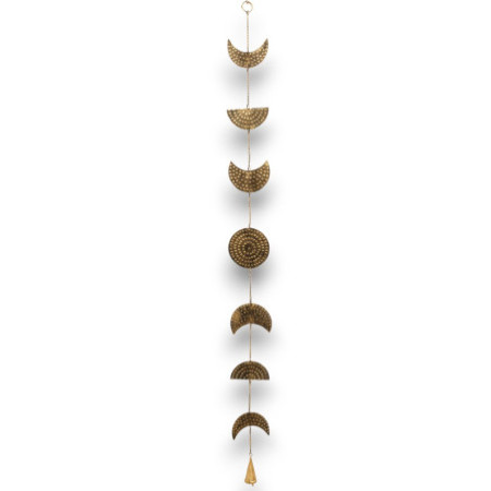 Carillons indiens - Phases de lune en laiton avec cloche - 25 cm