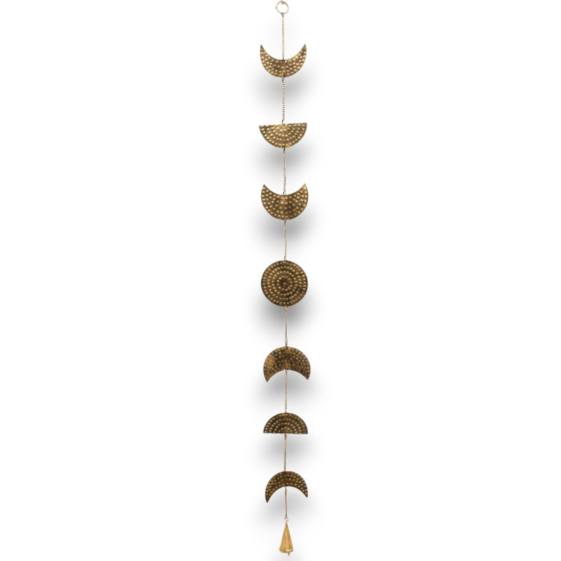 Carillons indiens - Phases de lune en laiton avec cloche - 25 cm