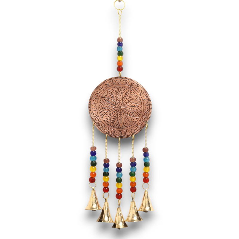 Carillons indiens - Arbre de vie moyen - Perles chakra 5 cloches - 10 x 36 cm