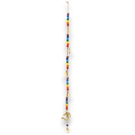 Carillons indiens - Cloches en laiton OM avec perles de chakra - 53 cm