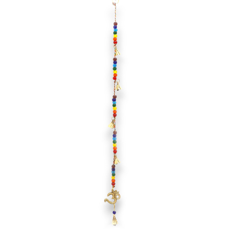 Carillons indiens - Cloches en laiton OM avec perles de chakra - 53 cm