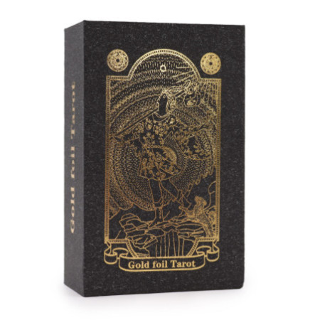 Coffret de tarot feuille d'or avec livre - Coffret cadeau