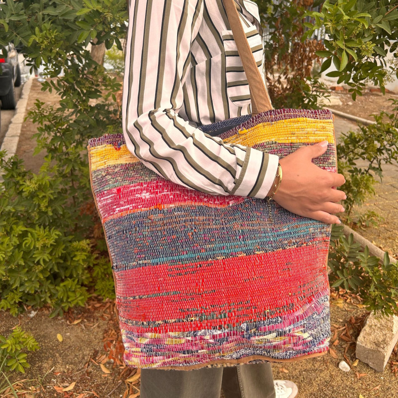 Grand sac à tapis recyclé - Nuances de rose